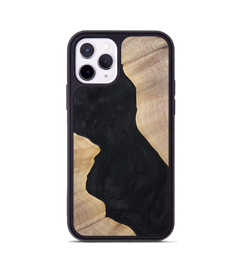 iPhone 11 Pro Wood+Resin Phone Case - Makenna (Pure Black, 699673)