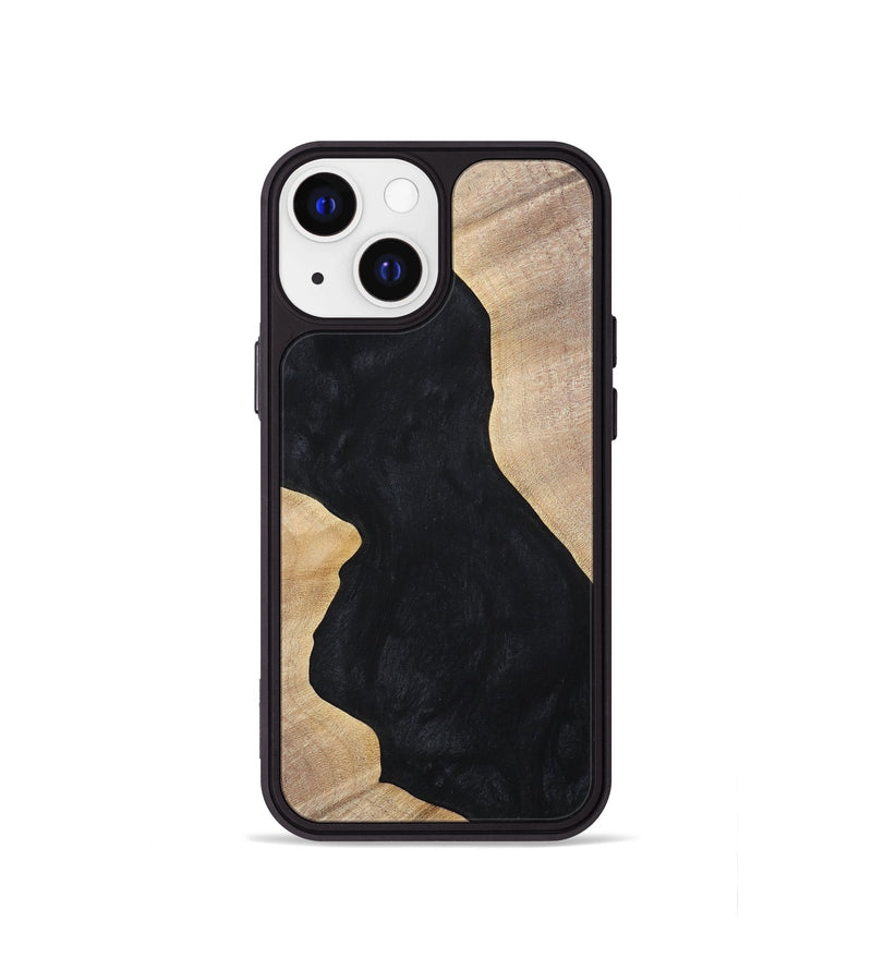 iPhone 13 mini Wood+Resin Phone Case - Makenna (Pure Black, 699673)