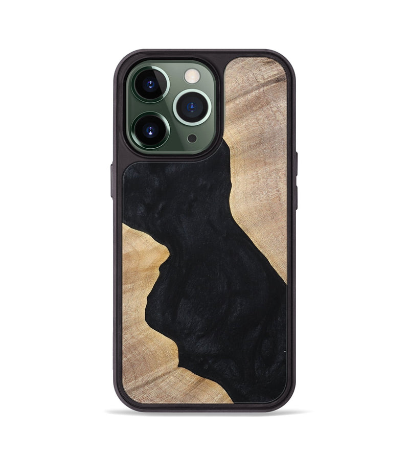 iPhone 13 Pro Wood+Resin Phone Case - Makenna (Pure Black, 699673)