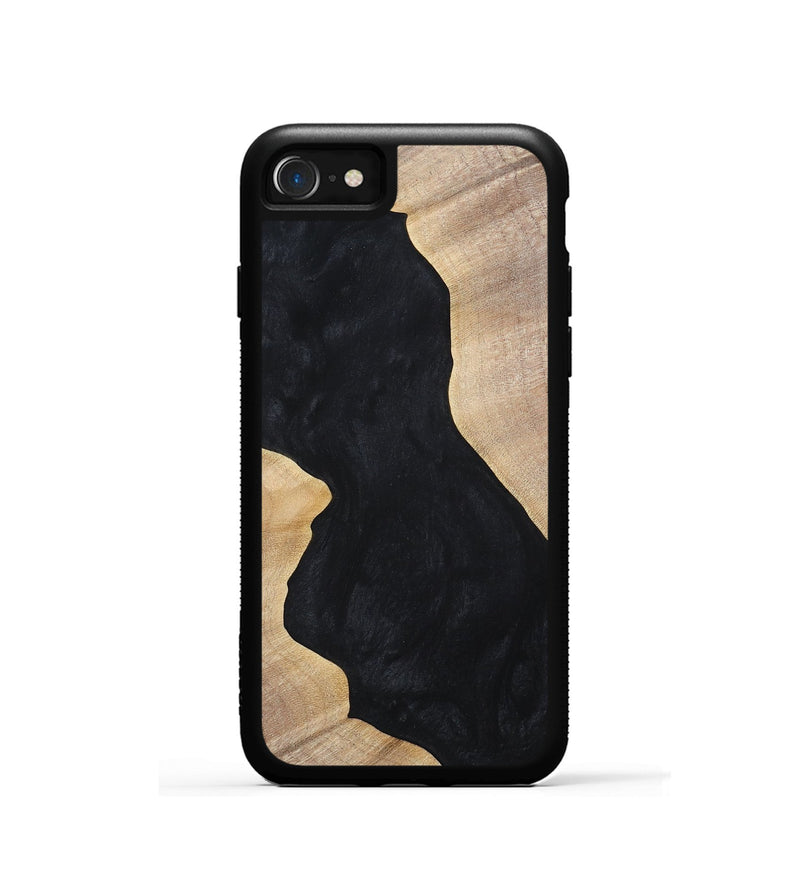 iPhone SE Wood+Resin Phone Case - Makenna (Pure Black, 699673)