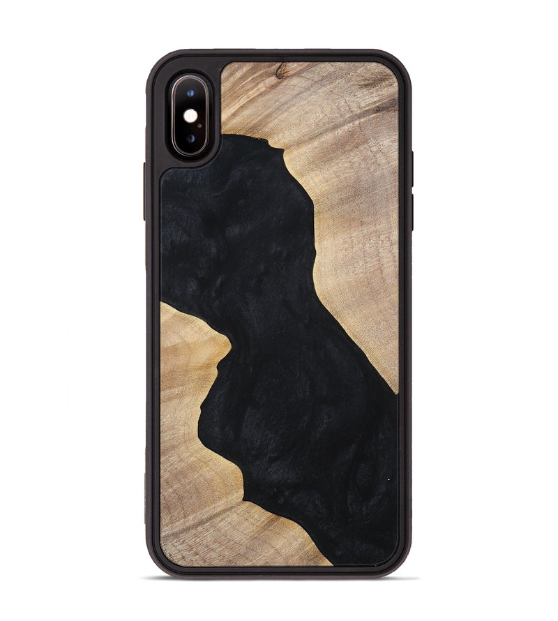 iPhone Xs Max Wood+Resin Phone Case - Makenna (Pure Black, 699673)