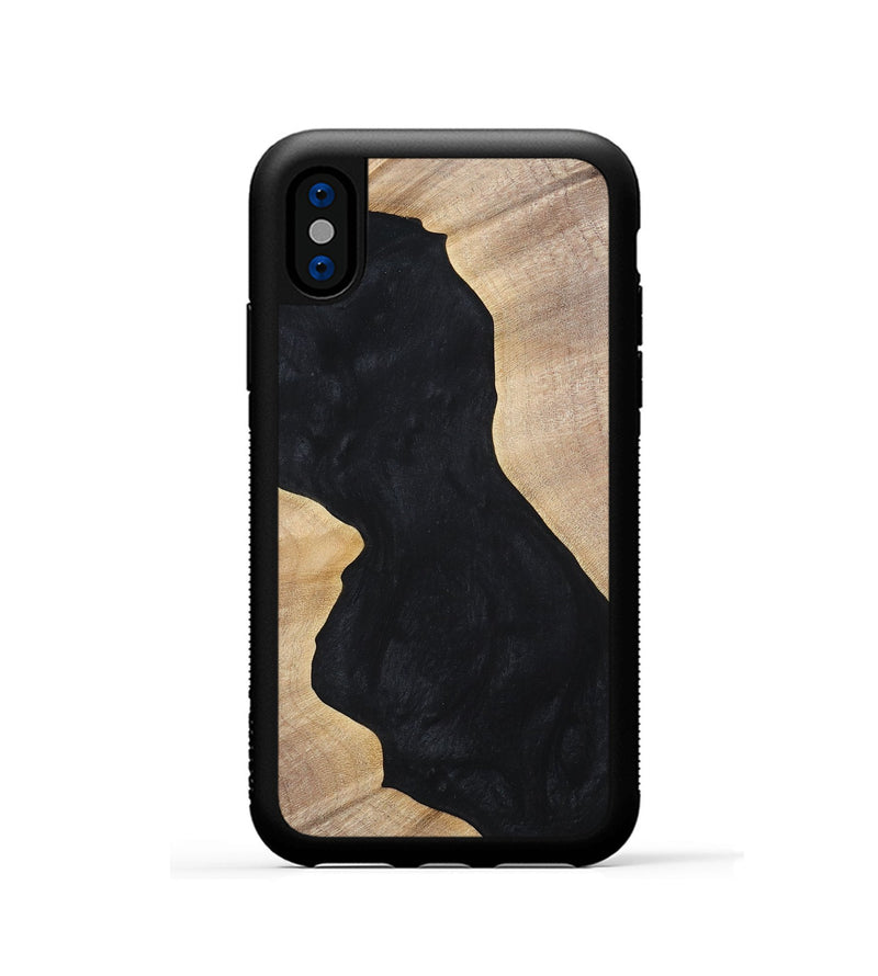 iPhone Xs Wood+Resin Phone Case - Makenna (Pure Black, 699673)
