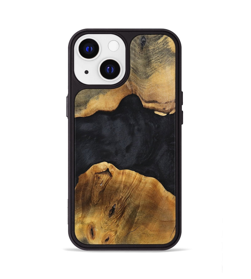 iPhone 13 Wood+Resin Phone Case - Patty (Pure Black, 699674)