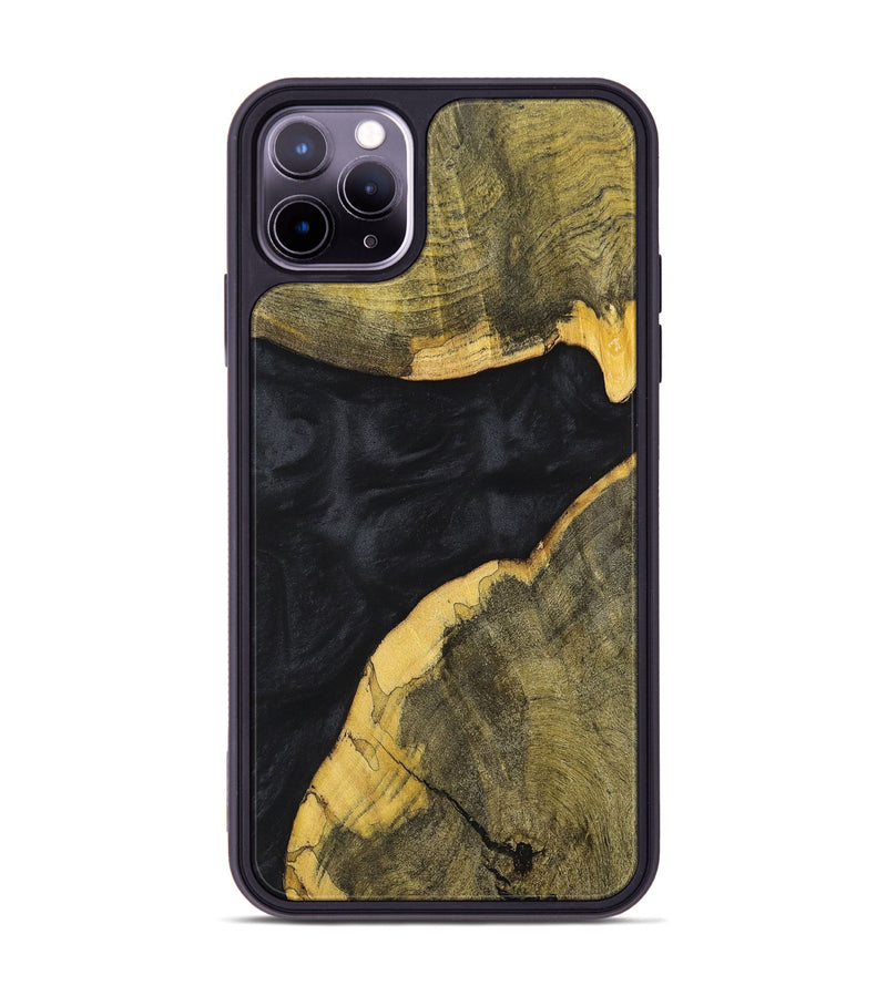 iPhone 11 Pro Max Wood+Resin Phone Case - Heidi (Pure Black, 699677)