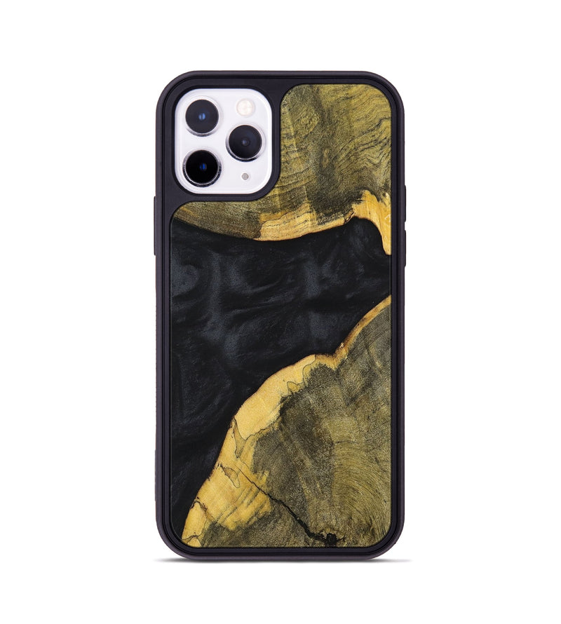 iPhone 11 Pro Wood+Resin Phone Case - Heidi (Pure Black, 699677)