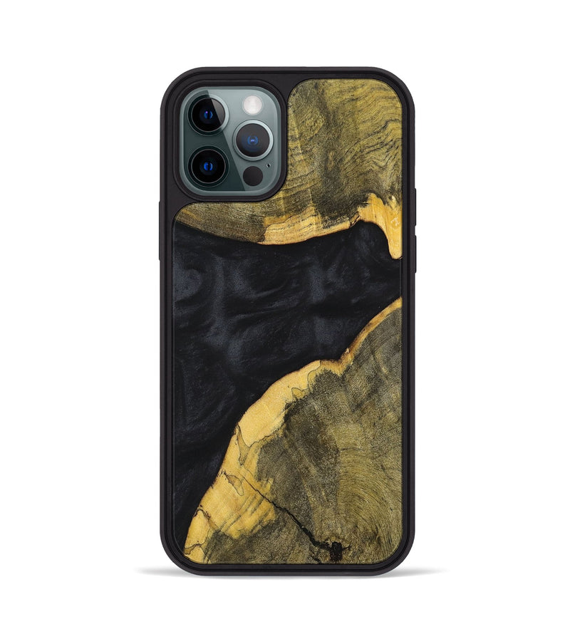 iPhone 12 Pro Wood+Resin Phone Case - Heidi (Pure Black, 699677)