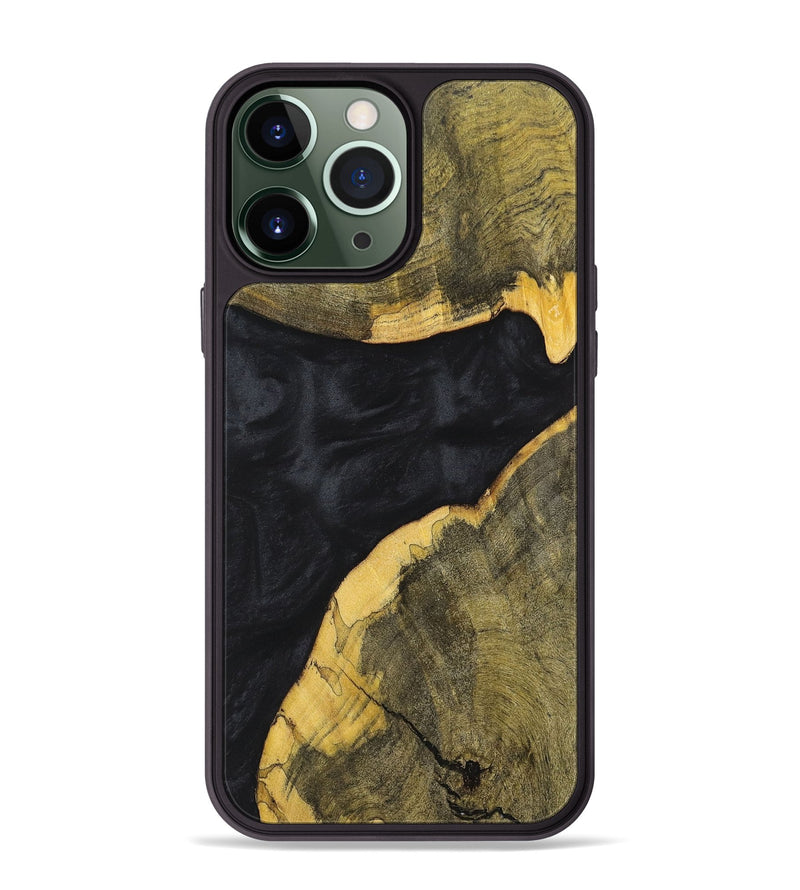 iPhone 13 Pro Max Wood+Resin Phone Case - Heidi (Pure Black, 699677)