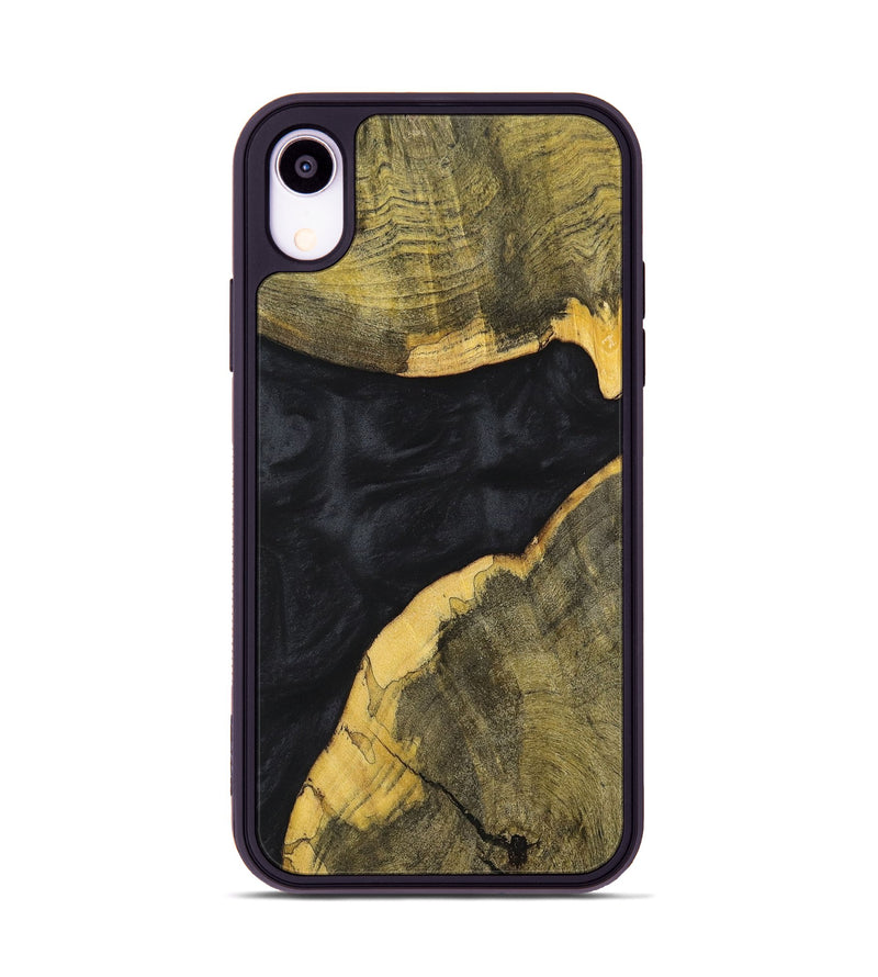 iPhone Xr Wood+Resin Phone Case - Heidi (Pure Black, 699677)