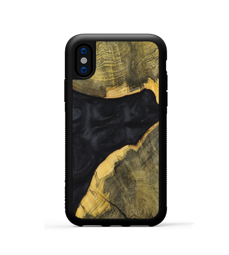 iPhone Xs Wood+Resin Phone Case - Heidi (Pure Black, 699677)