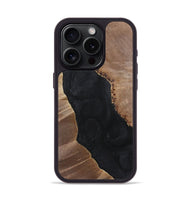 iPhone 15 Pro Wood+Resin Phone Case - Odin (Pure Black, 699679)