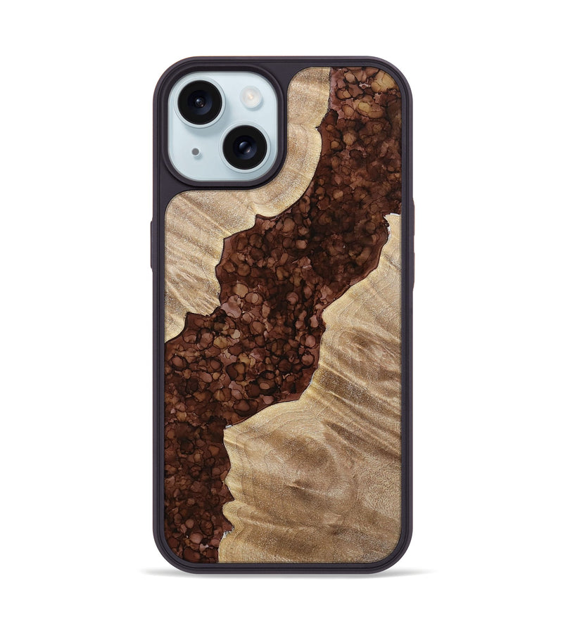 iPhone 15 Wood+Resin Phone Case - Kizzy (Watercolor, 699702)