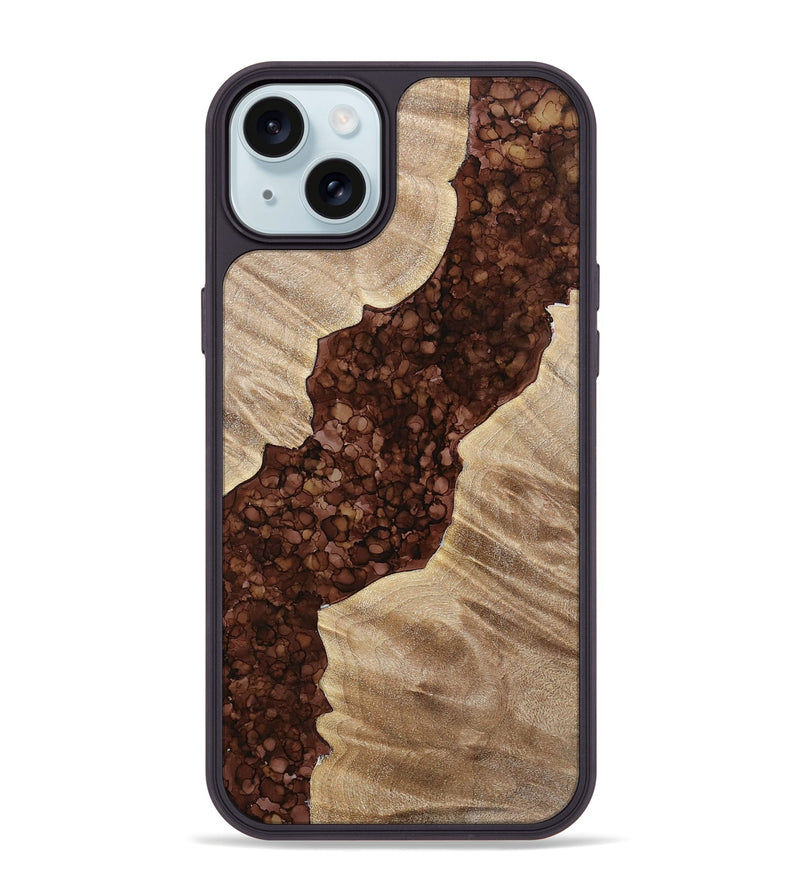 iPhone 15 Plus Wood+Resin Phone Case - Kizzy (Watercolor, 699702)