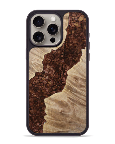 iPhone 15 Pro Max Wood+Resin Phone Case - Kizzy (Watercolor, 699702)
