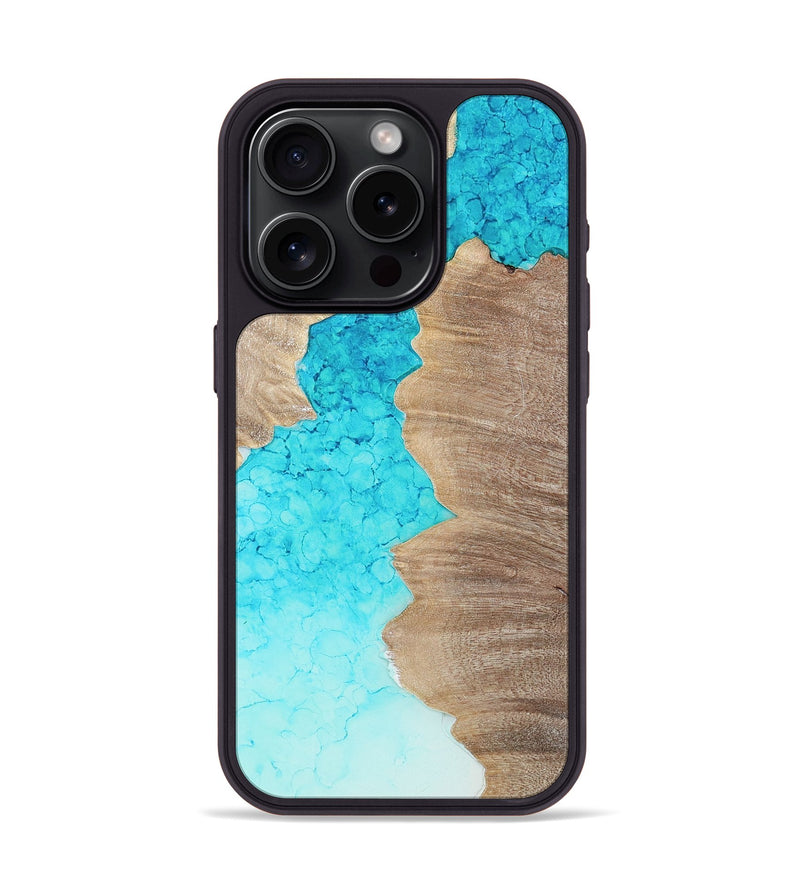 iPhone 15 Pro Wood+Resin Phone Case - Arielle (Watercolor, 699705)