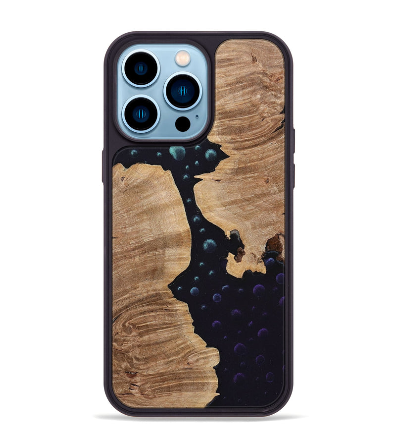 iPhone 14 Pro Max Wood+Resin Phone Case - Nancy (Pattern, 699715)