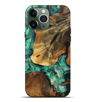 iPhone 13 Pro Max Wood+Resin Live Edge Phone Case - Alex (Green, 699727)