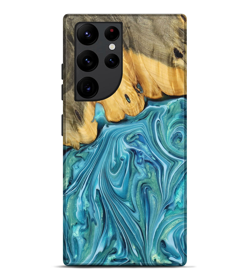 Galaxy S22 Ultra Wood+Resin Live Edge Phone Case - Alaia (Blue, 699728)