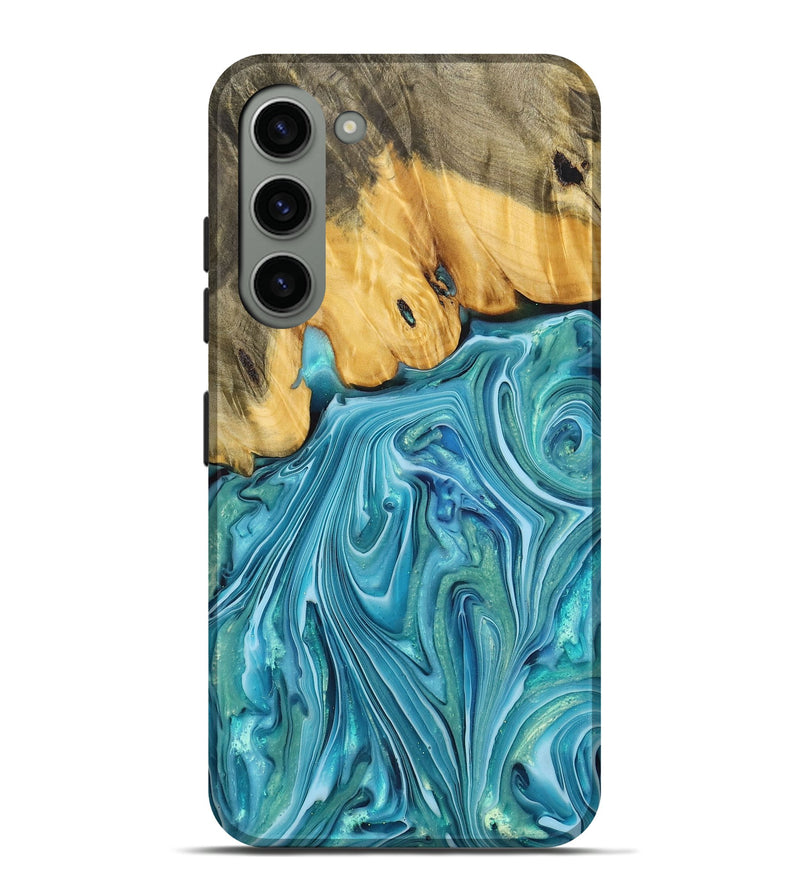 Galaxy S23 Plus Wood+Resin Live Edge Phone Case - Alaia (Blue, 699728)