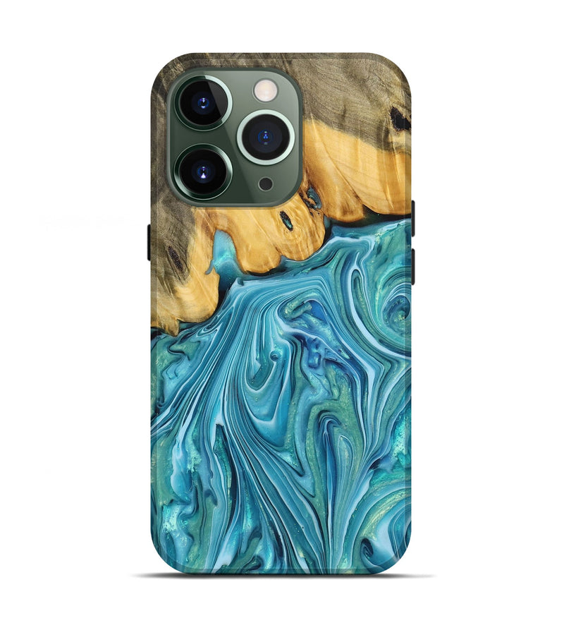 iPhone 13 Pro Wood+Resin Live Edge Phone Case - Alaia (Blue, 699728)