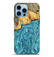 iPhone 14 Pro Max Wood+Resin Live Edge Phone Case - Alaia (Blue, 699728)