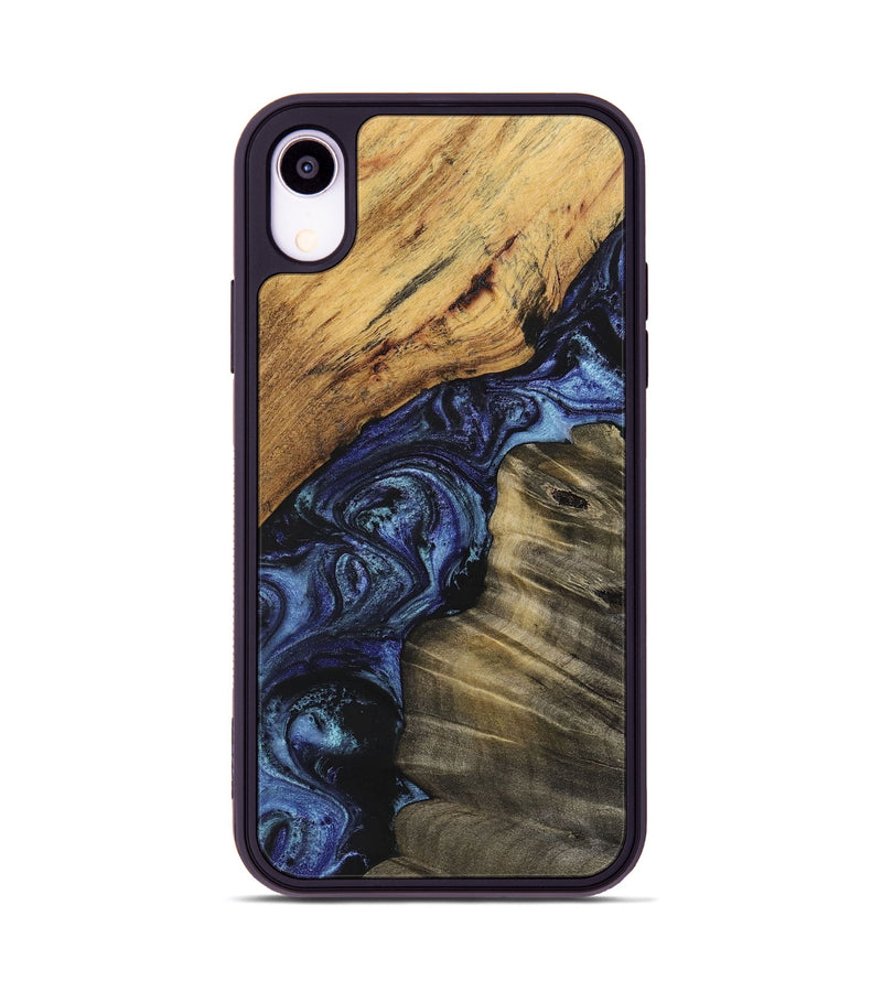 iPhone Xr Wood+Resin Phone Case - Reese (Blue, 699779)