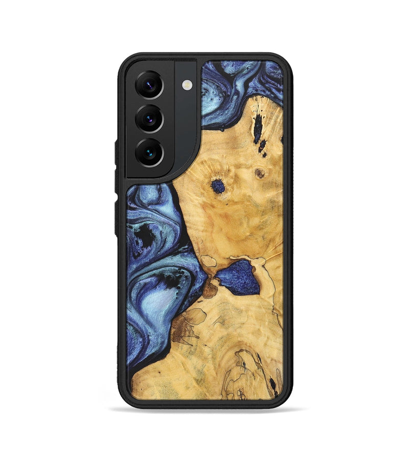 Galaxy S22 Wood+Resin Phone Case - Lane (Blue, 699782)