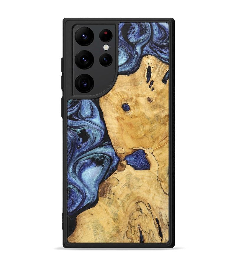 Galaxy S22 Ultra Wood+Resin Phone Case - Lane (Blue, 699782)