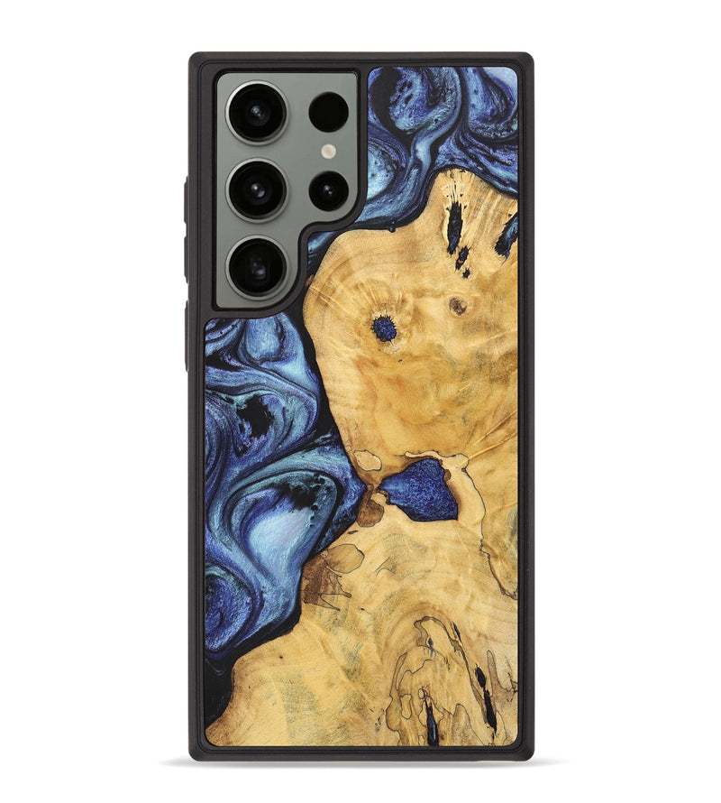Galaxy S23 Ultra Wood+Resin Phone Case - Lane (Blue, 699782)