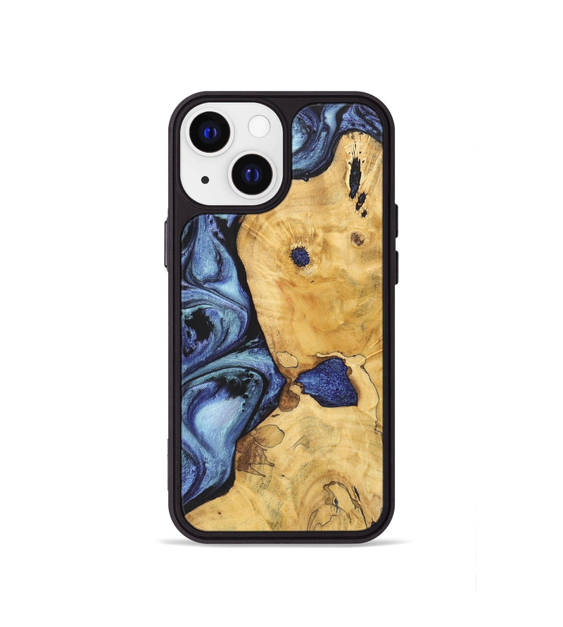 iPhone 13 mini Wood+Resin Phone Case - Lane (Blue, 699782)