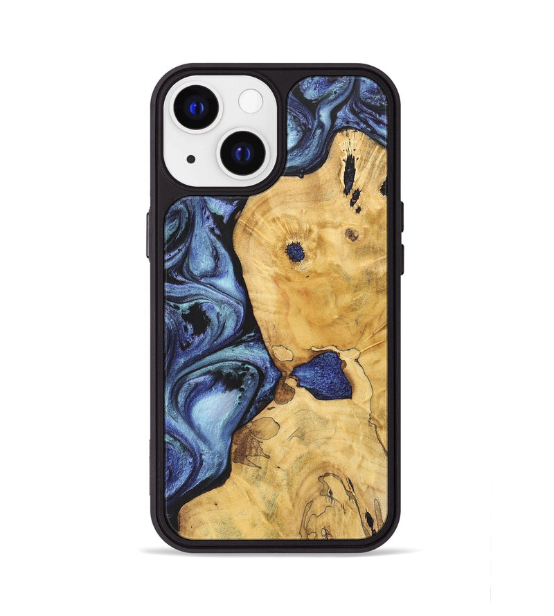 iPhone 13 Wood+Resin Phone Case - Lane (Blue, 699782)