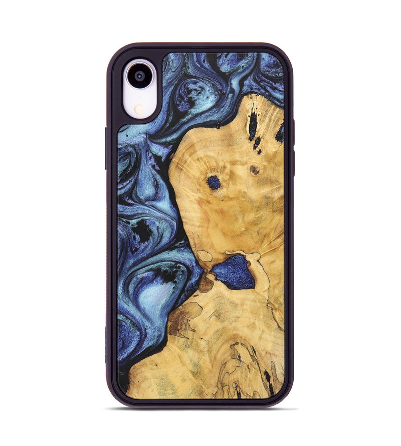 iPhone Xr Wood+Resin Phone Case - Lane (Blue, 699782)