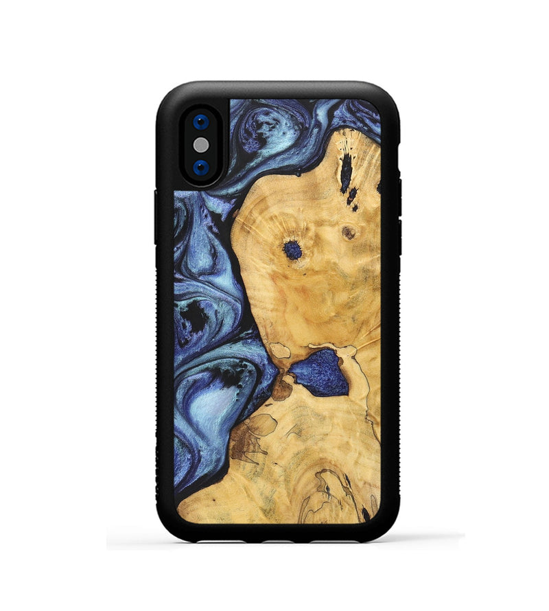 iPhone Xs Wood+Resin Phone Case - Lane (Blue, 699782)