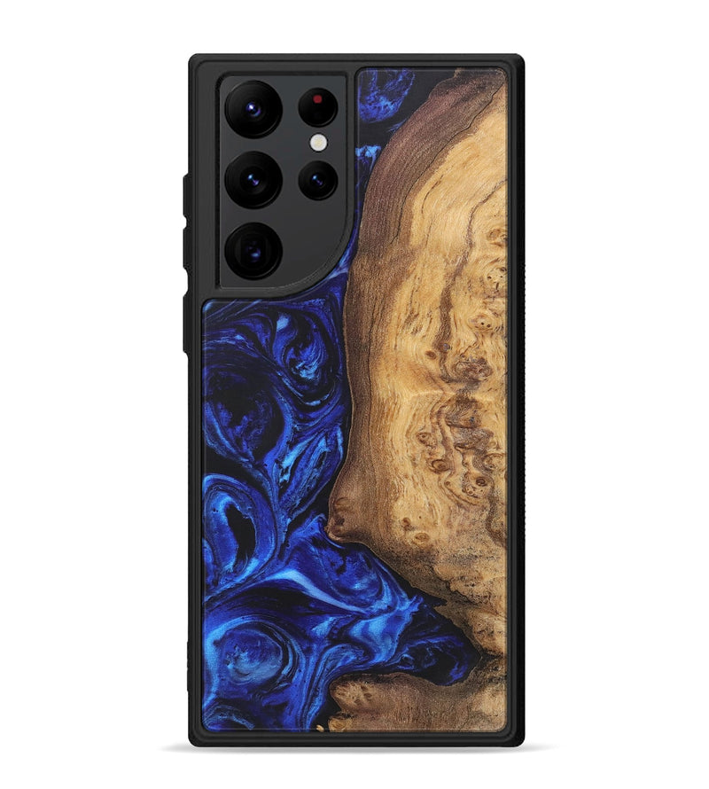 Galaxy S22 Ultra Wood+Resin Phone Case - Joshua (Blue, 699784)