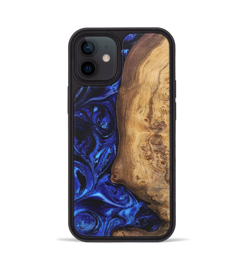 iPhone 12 Wood+Resin Phone Case - Joshua (Blue, 699784)