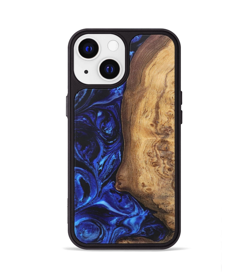 iPhone 13 Wood+Resin Phone Case - Joshua (Blue, 699784)