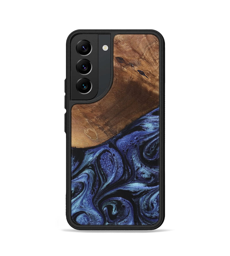 Galaxy S22 Wood+Resin Phone Case - Bria (Blue, 699789)