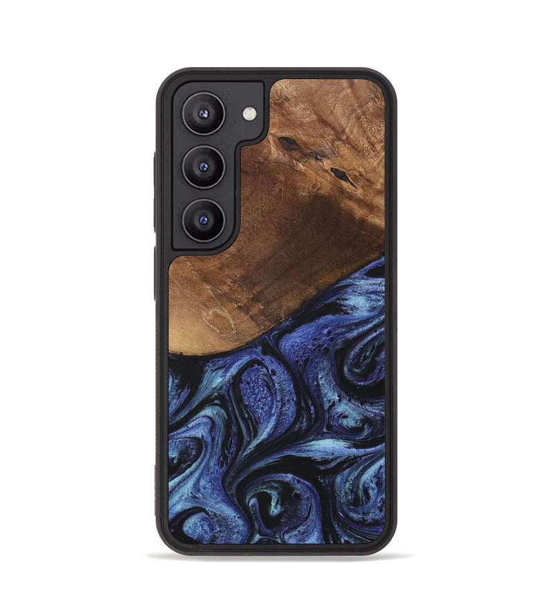 Galaxy S23 Wood+Resin Phone Case - Bria (Blue, 699789)