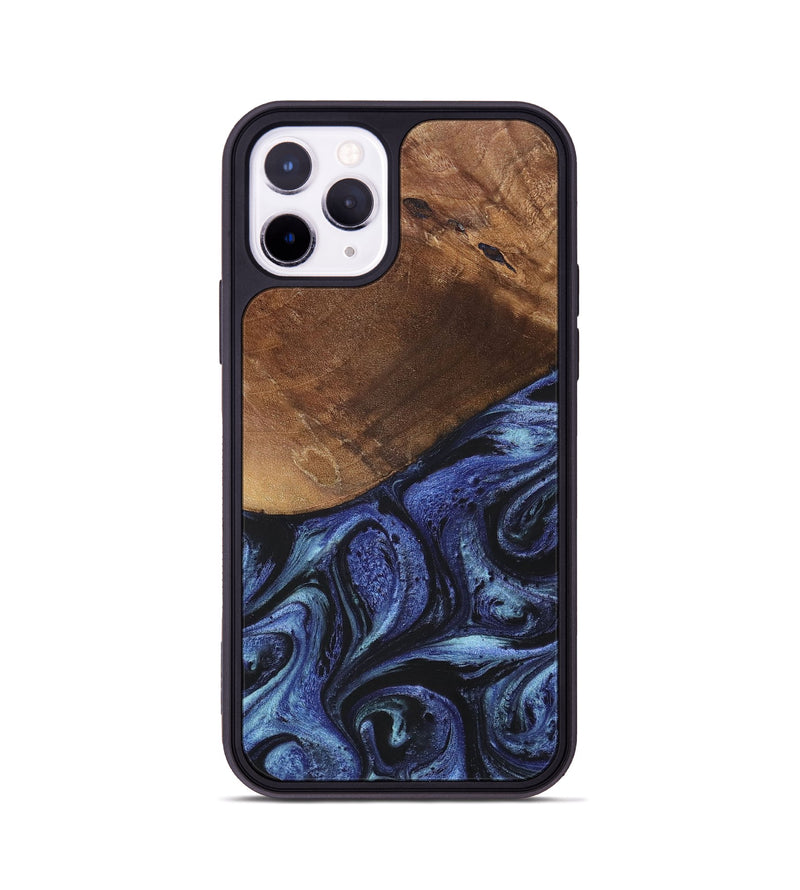 iPhone 11 Pro Wood+Resin Phone Case - Bria (Blue, 699789)