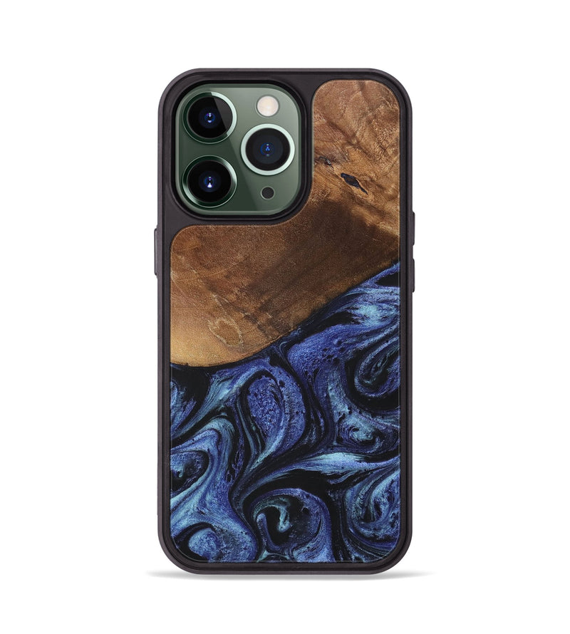 iPhone 13 Pro Wood+Resin Phone Case - Bria (Blue, 699789)