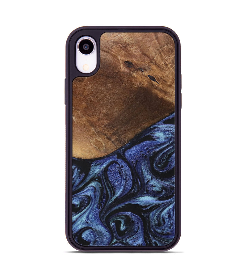 iPhone Xr Wood+Resin Phone Case - Bria (Blue, 699789)