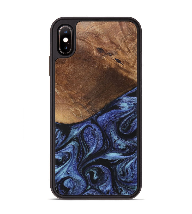 iPhone Xs Max Wood+Resin Phone Case - Bria (Blue, 699789)