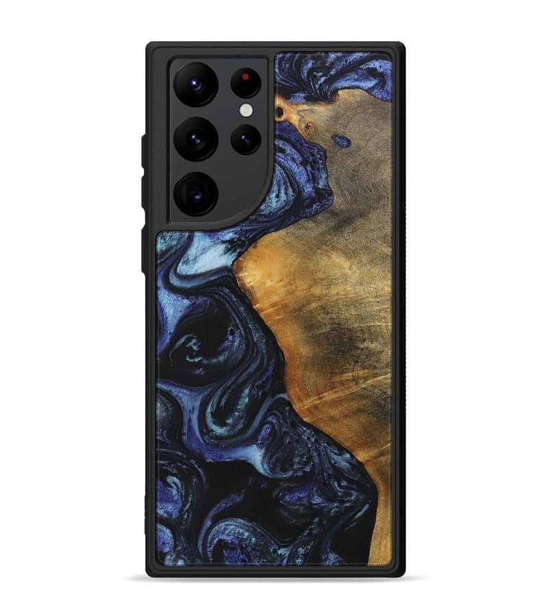 Galaxy S22 Ultra Wood+Resin Phone Case - Faith (Blue, 699792)