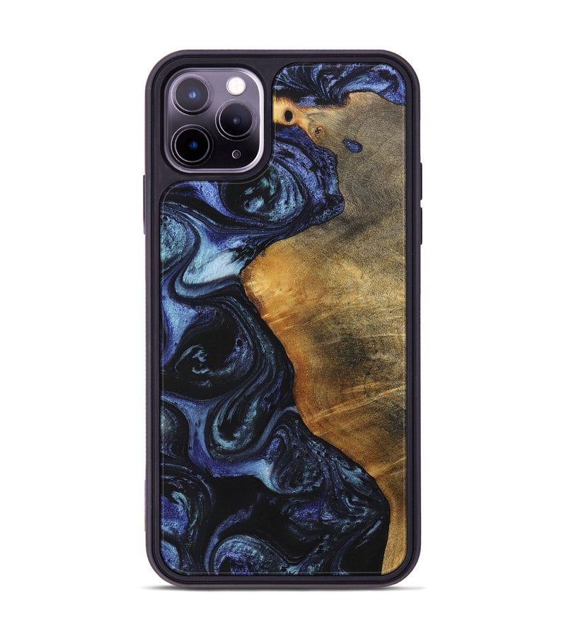 iPhone 11 Pro Max Wood+Resin Phone Case - Faith (Blue, 699792)