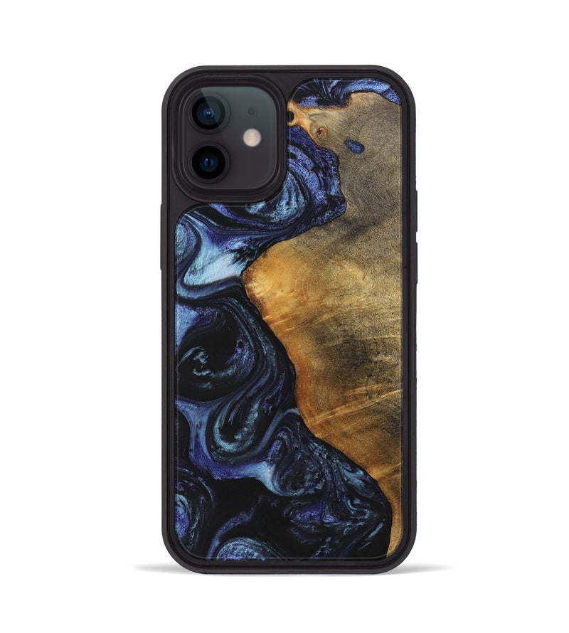 iPhone 12 Wood+Resin Phone Case - Faith (Blue, 699792)