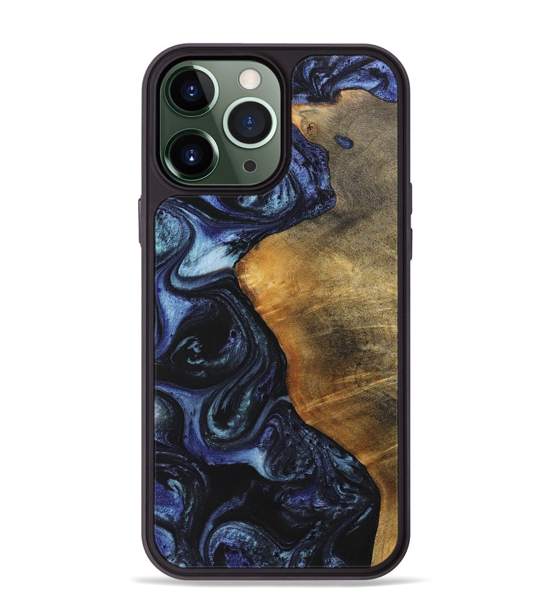 iPhone 13 Pro Max Wood+Resin Phone Case - Faith (Blue, 699792)