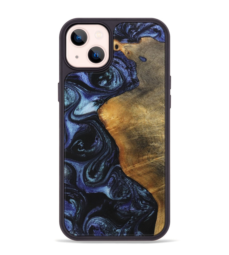 iPhone 14 Plus Wood+Resin Phone Case - Faith (Blue, 699792)