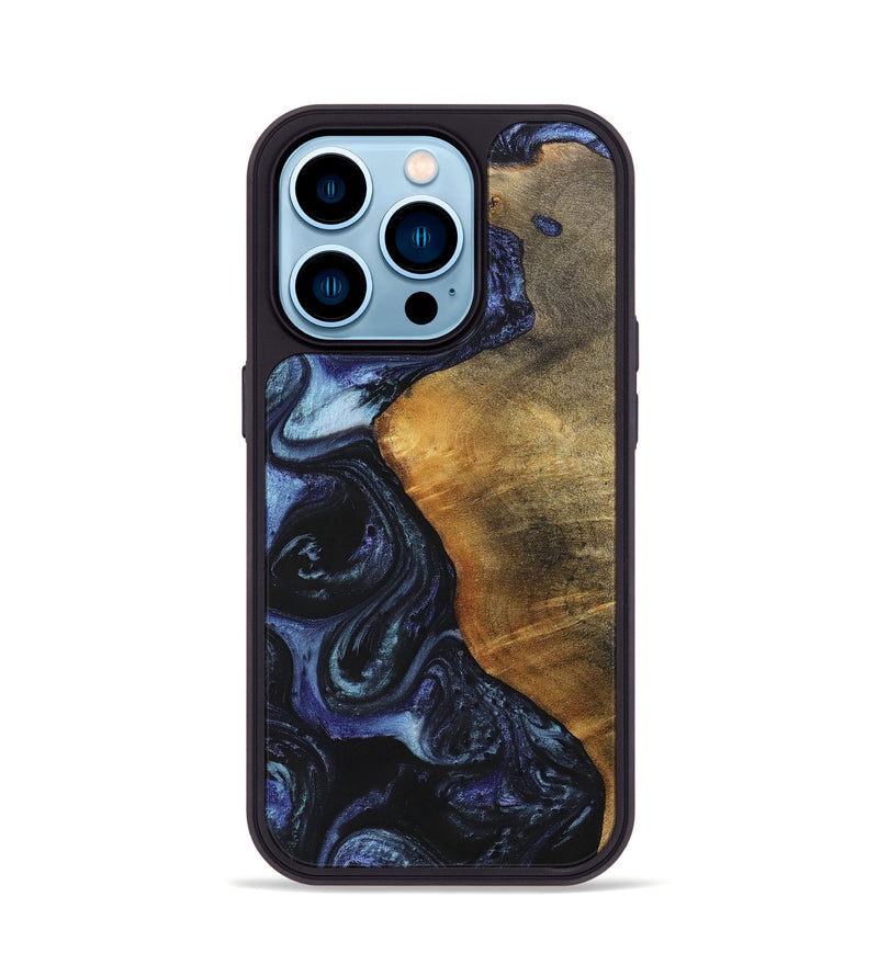 iPhone 14 Pro Wood+Resin Phone Case - Faith (Blue, 699792)