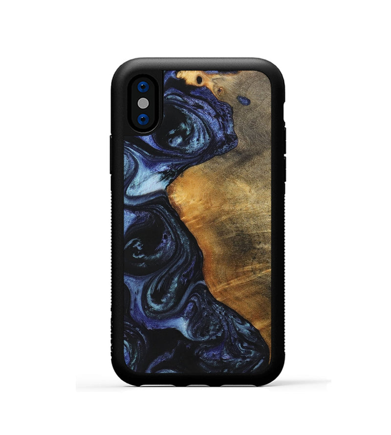 iPhone Xs Wood+Resin Phone Case - Faith (Blue, 699792)