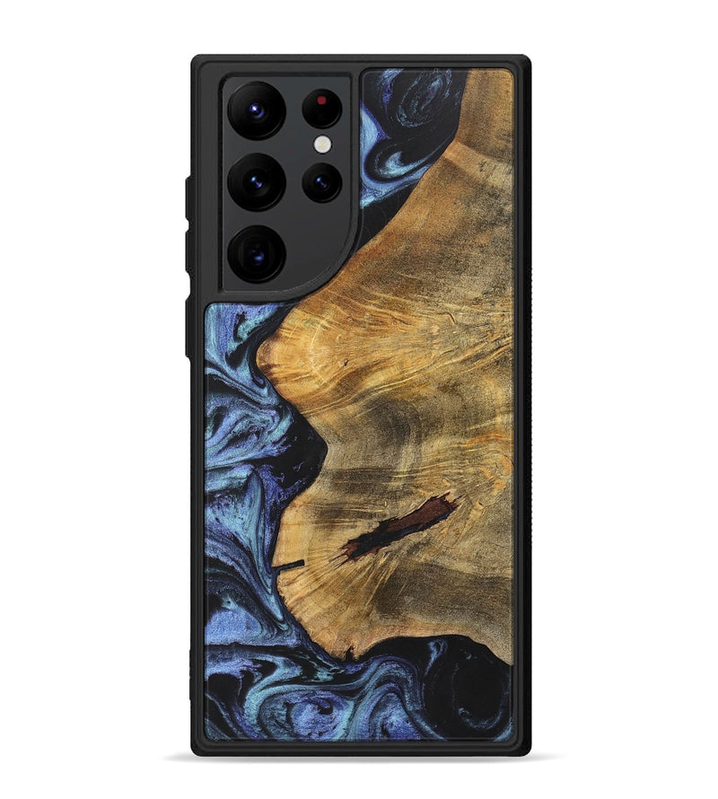 Galaxy S22 Ultra Wood+Resin Phone Case - Kamryn (Blue, 699801)