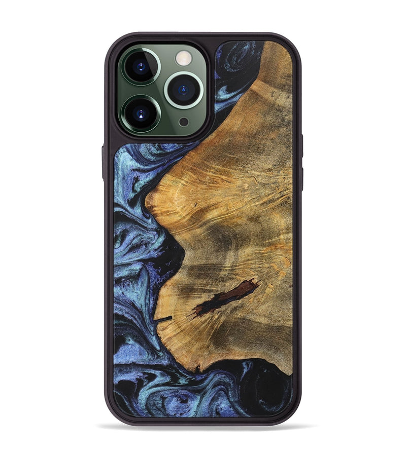 iPhone 13 Pro Max Wood+Resin Phone Case - Kamryn (Blue, 699801)